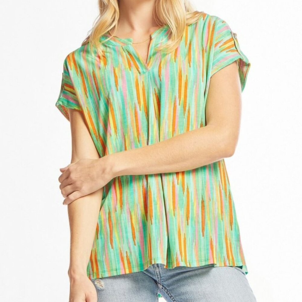 NEW Dear Scarlett Lizzy Emerald Multi Tunic Top - Picture 2 of 6
